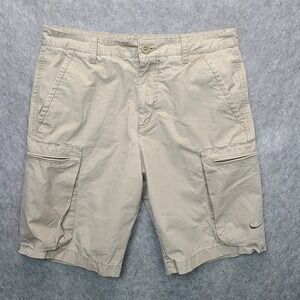 Nike Ripstop Cargo Shorts Mens 30x10 Khaki‎ Zip Pockets Fishing Hiking Blue Tag